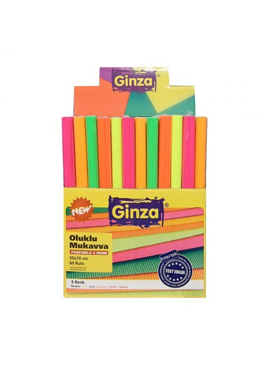 Ginza Oluklu Karton Floresan 60 Lı Set No:966