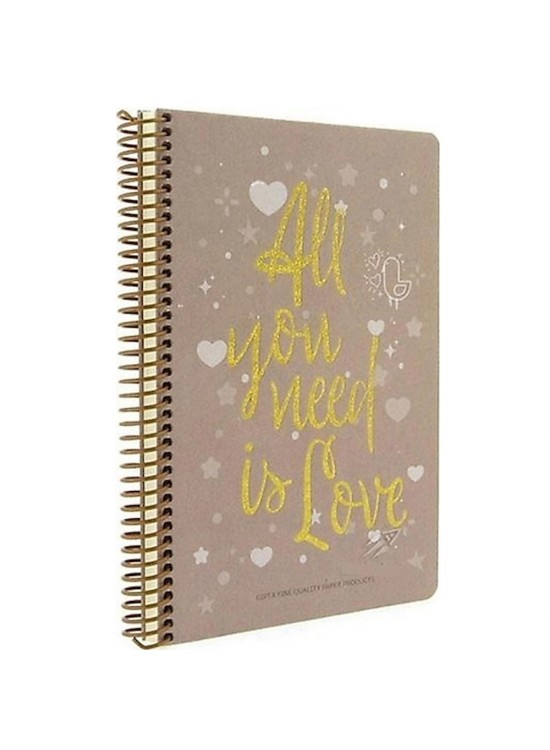 Gıpta Love Book İp.Dk.Sert Kapak Defter 19x26 120 YP Kareli 5377