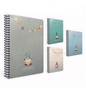 Gıpta Lucky Notes Spiralli Sert Kapak Defter 17x24 120 YP Çizgili