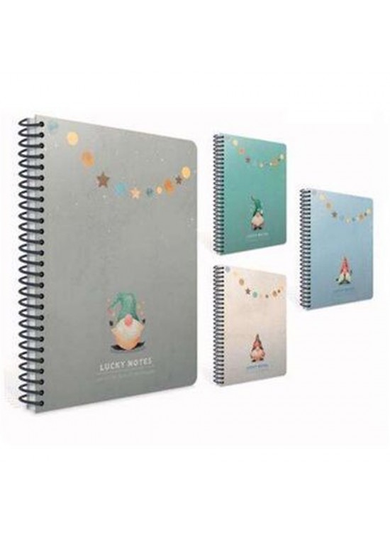 Gıpta Lucky Notes Spiralli Sert Kapak Defter 17x24 120 YP Çizgili