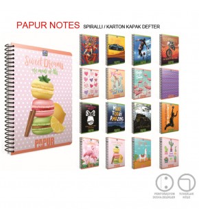Gıpta Papur Notes Spiralli Karton Kapak Defter A4 96 YP Kareli 4964