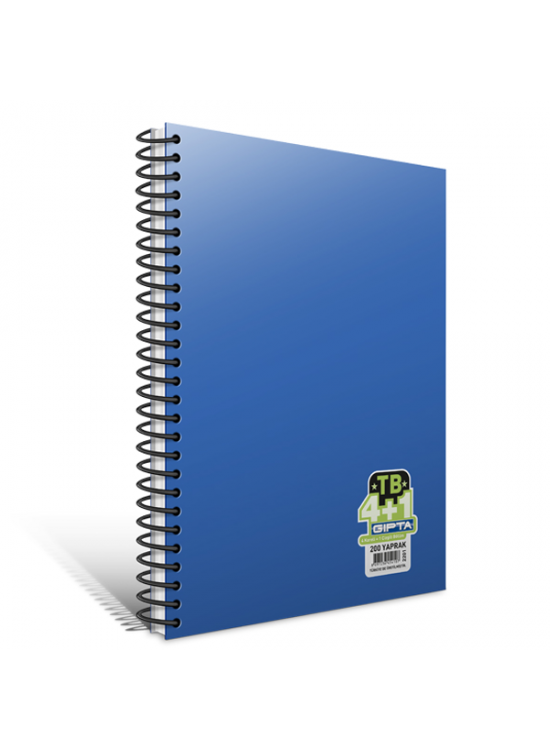 Gıpta Spiralli Defter TB Plastik Kapak 4+1 Seperatörlü 200 YP A4 3-2201000-2012