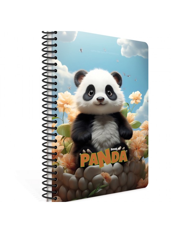 Gıpta Spiralli Karton Kapak Defter Panda A4 80 Çizgili