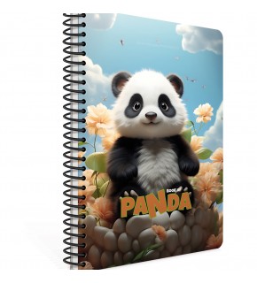 Gıpta Spiralli Karton Kapak Defter Panda A4 80 Kareli