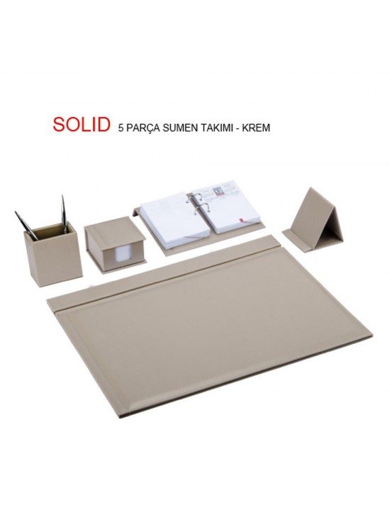 Gıpta Sümen Takımı Solıd 5 Parça Krem 7068