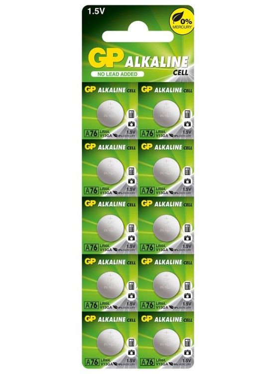 GP GPA76-2C10 LR44 AG13 Alkalin Düğme Pil 10'lu Paket