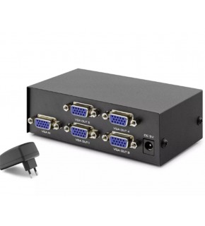 Hadron Hdx1278 4 Port Vga Splitter 200Mhz 1-In 4-Out Siyah
