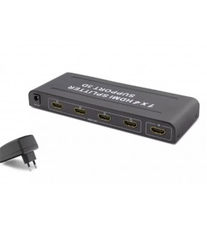 Hadron Hdx1294 4 Port Hdmi Splitter 1.4V 1080P 3D 1-In 4-Out Siyah (Giriş 1xHDMI-Çıkış 4 xHDMI)