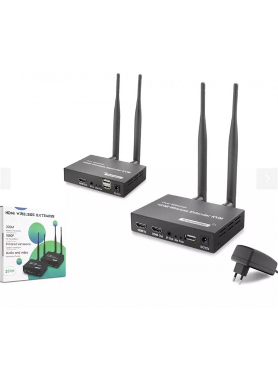 Hadron HDX1383 200mt Hdmi Wireless Kvm Extender Loop-Out Kablosuz 1080P (Audio and Video)