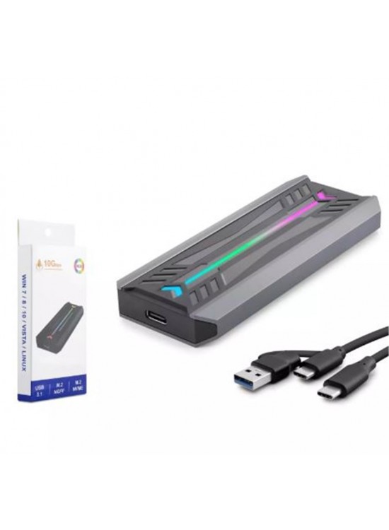 HADRON HDX1775 SSD KUTU TYPE-C3.1 + USB3.0 NVME M2 CHIP RTL9210 SİYAH