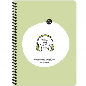 Hisli Şeyler Stickerli Defter Dinlenmek İstiyorum 16,5x22,5 80 Yp.Çiz