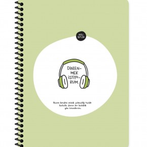 Hisli Şeyler Stickerli Defter Dinlenmek İstiyorum 16,5x22,5 80 Yp.Kar.