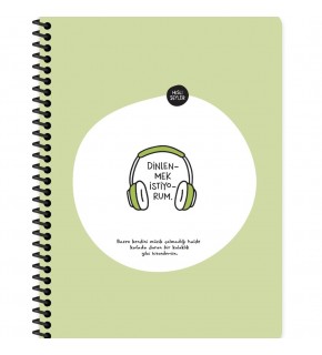 Hisli Şeyler Stickerli Defter Dinlenmek İstiyorum 16,5x22,5 80 Yp.Kar.