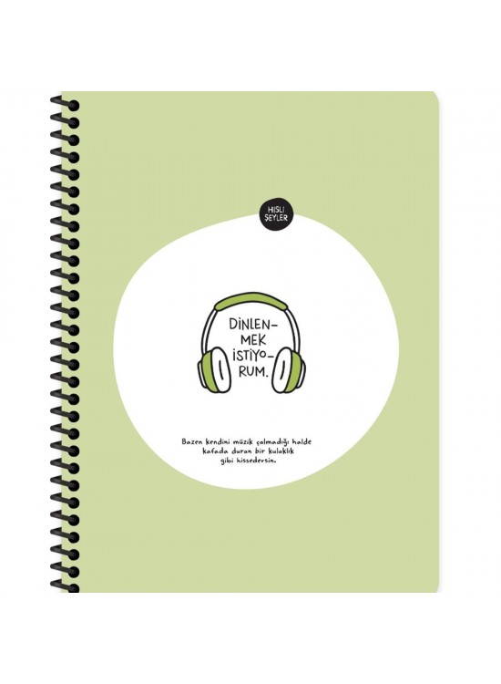Hisli Şeyler Stickerli Defter Dinlenmek İstiyorum 16,5x22,5 80 Yp.Kar.