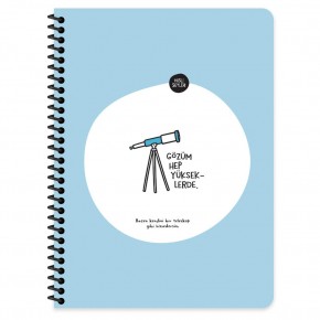 Hisli Şeyler Stickerli Defter Gözüm Yükseklerde 16,5x22,5 80 Yp.Çiz.