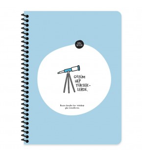 Hisli Şeyler Stickerli Defter Gözüm Yükseklerde 16,5x22,5 80 Yp.Çiz.