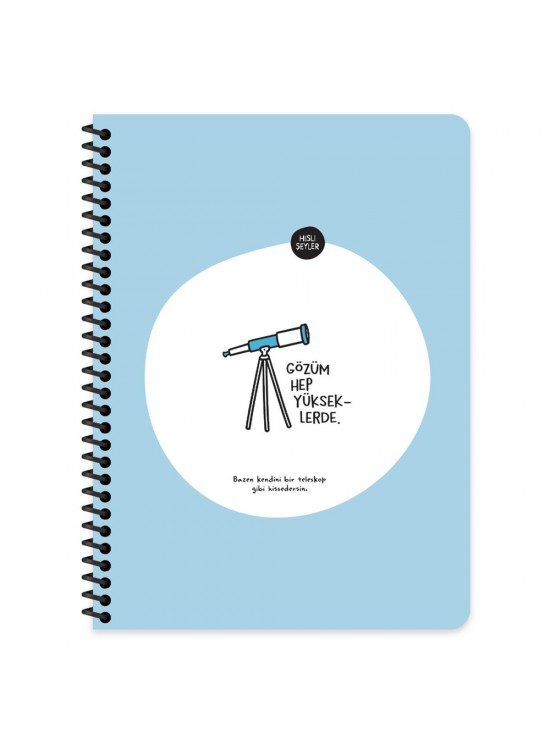 Hisli Şeyler Stickerli Defter Gözüm Yükseklerde 16,5x22,5 80 Yp.Çiz.