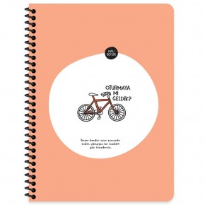 Hisli Şeyler Stickerli Defter Oturmaya Mı Geldik 16,5x22,5 80 Yp.çiz.