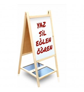 Hobi Eğitim Dünyası Ayaklı Yazı Tahtası -  Çift Taraflı