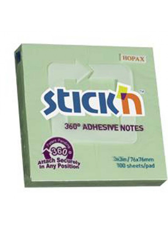 Hopax Stıckn Yapışkanlı Not Kağıdı 100 Yaprak 76x76 Yeşil HE21552 (1 Adet)