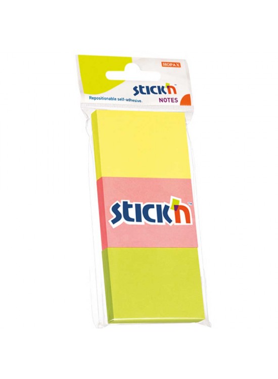 Hopax Stıckn Yapışkanlı Not Kağıdı 100 YP 35x51 Neon 3 Renk 21130