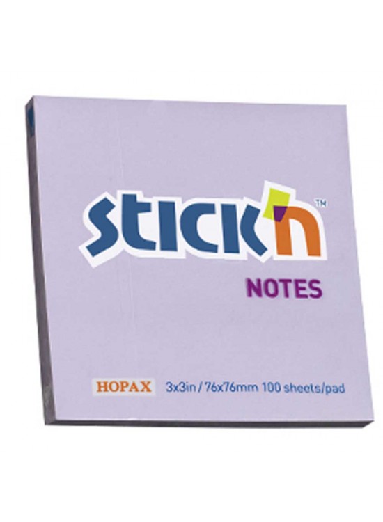 Hopax Stıckn Yapışkanlı Not Kağıdı 100 YP 76x76 Pastel Lila HE21403 (1 Adet)