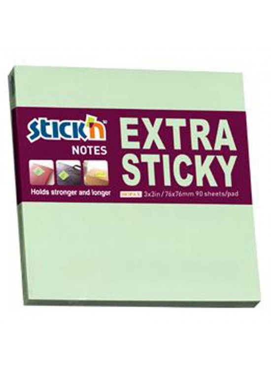 Hopax Stıckn Yapışkanlı Not Kağıdı Extra 90 YP 76x76 Pastel Yeşil HE21662 (1 Adet)