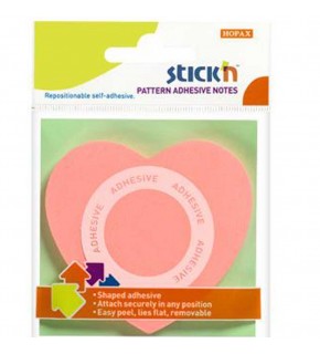 Hopax Stıckn Yapışkanlı Not Kağıdı Kalp Şekilli 50 YP 70x70 Açık Pembe 21545