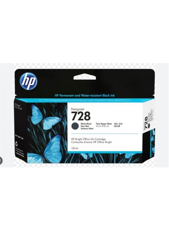 HP 728 Matte Black Mat Siyah 130ML Plotter Kartuşu 3WX25A