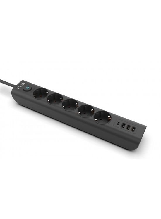 INCA IPW-44TU 5li 1,5mt Siyah 3Usb+Typ-C Akım Korumalı  Led Tuşlu Priz