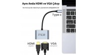 Inca ITPC-06TX USB C 4in1 – HDMI+VGA+USB+Güç Dağıtım Adap 4K@30Hz HDMI Çoklayıcı 100W PD Güçı