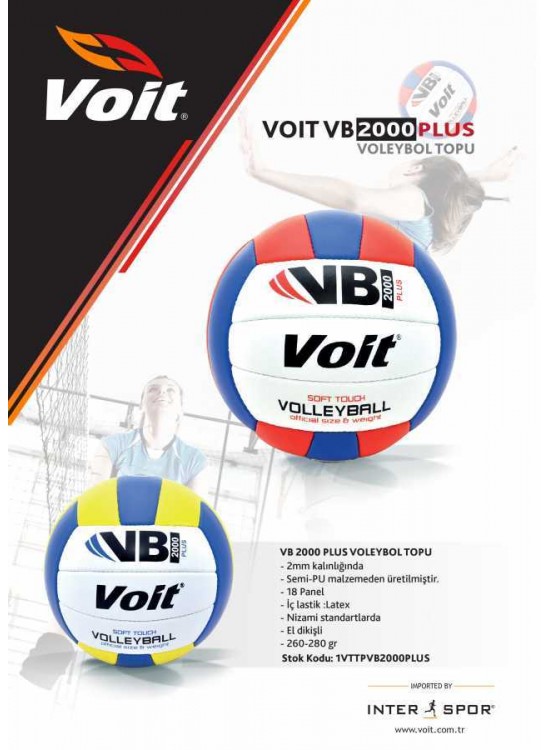 Inter Voleybol Topu N5 Beyaz Mavi Kırmızı VB2000