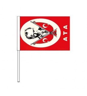 İpli Kağıt Bayrak Orta Boy Atalı 40 Lı 8X13