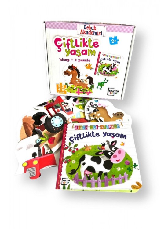 Karatay Yayınları Bebek Akademisi Çiftlikte Yaşam Kitap+Puzzle
