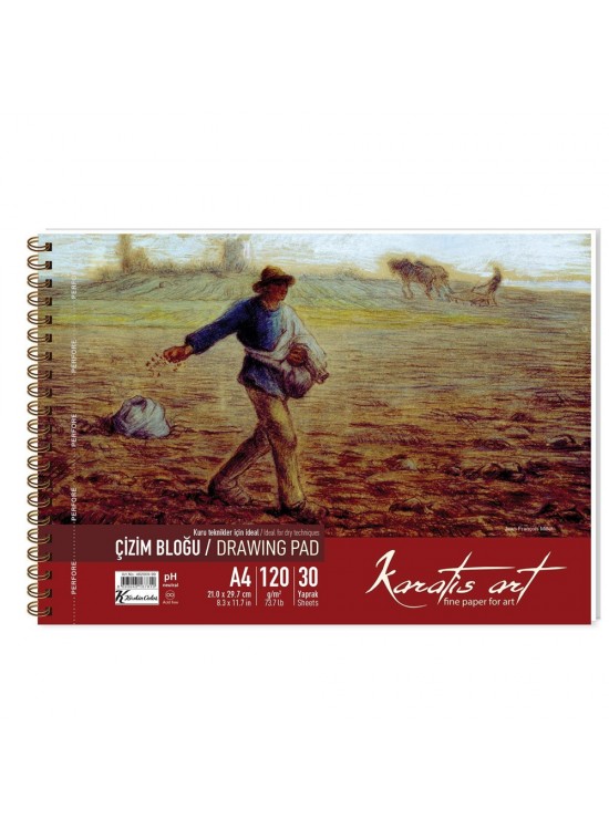 Karatis Çizim Blok Spiralli Art 120 Gr A4 30 YP 482009-99