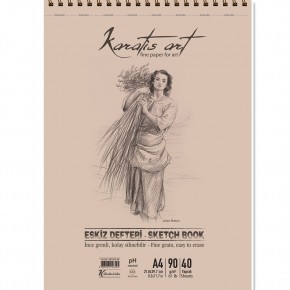 Karatis Eskiz Blok Spiralli Art 90 Gr A4 40 YP 481007-99