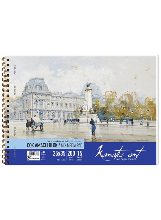 Karatis Resim Blok Spiralli Art 200 Gr 25x35 15 Yp