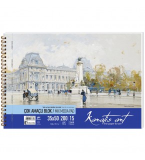 Karatis Resim Blok Spiralli Art 200 Gr 35x50 15 Yp