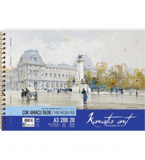 Karatis Resim Blok Spiralli Art 200 Gr A3 20 YP 486011-99