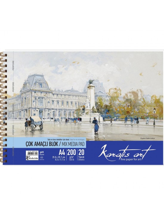 Karatis Resim Blok Spiralli Art 200 Gr A4 20 YP 486010-99