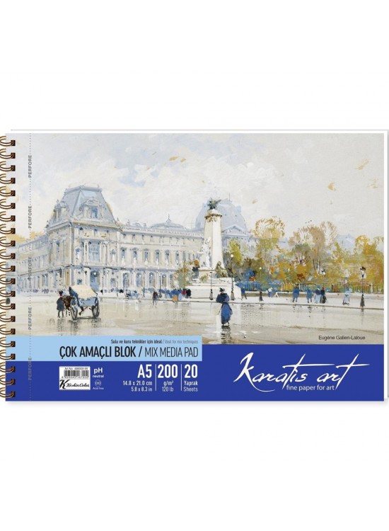 Karatis Resim Blok Spiralli Art 200 Gr A5 20 YP 486009-99
