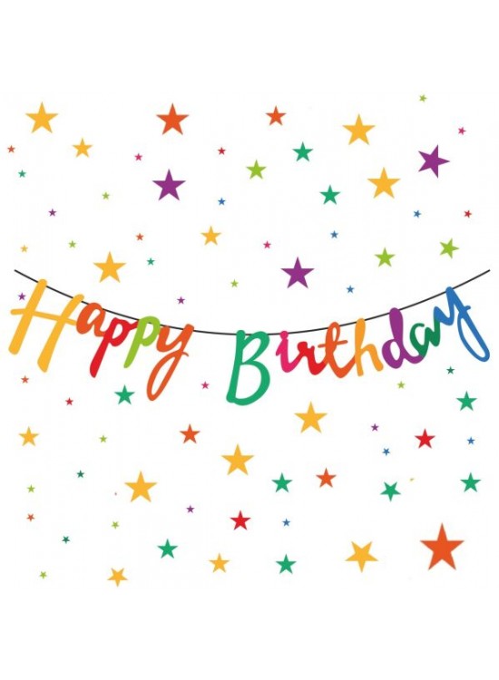 Karton Yazı Happy Birthday Kaligrafi Banner