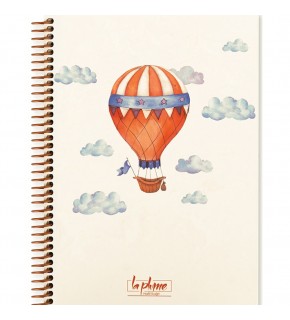 Keskin Color La Plume Balloon 17x24 80 Yp Kareli Spiralli Sert Kapak Defter