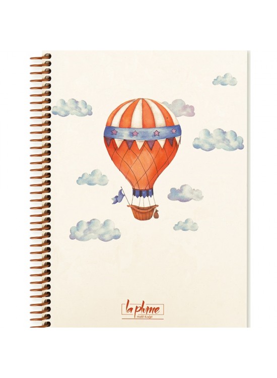 Keskin Color La Plume Balloon 17x24 80 Yp Kareli Spiralli Sert Kapak Defter