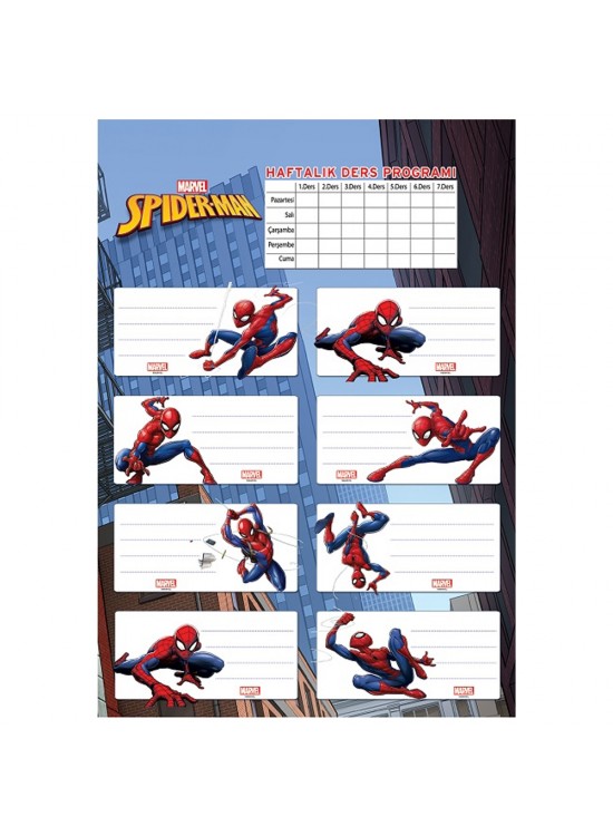 Keskin Color Okul Etiketi Spider Man Ders Proğramlı 3 LÜ 220130-6