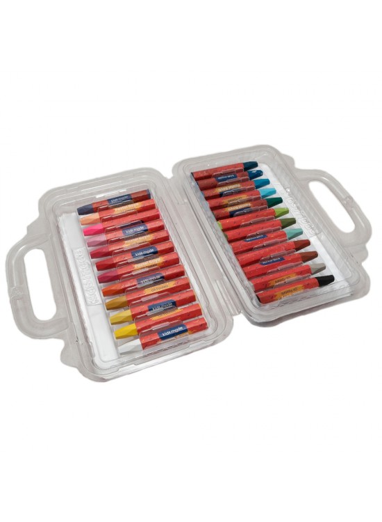 Kidsmode Yağlı Pastel Boya Altıgen 24 Renk Çantalı