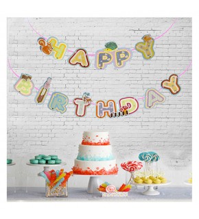 Kika BNR30 Happy Birthday Harf Afiş -Simli-