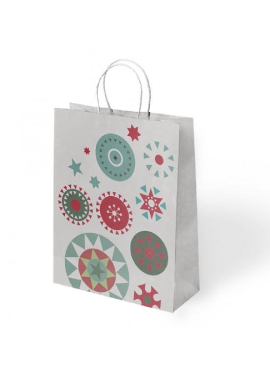 Kika Büküm Saplı Kağıt Torba 25X31 Yılbaşı 24 lü