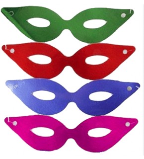 Kika Metalize Karton Maske (1 Adet)