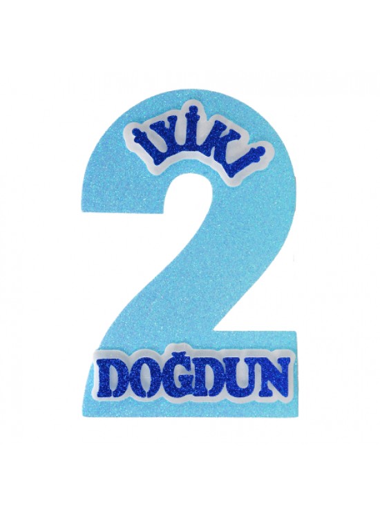 Kika Strafor Süs İyi ki Doğdun 2 Mavi